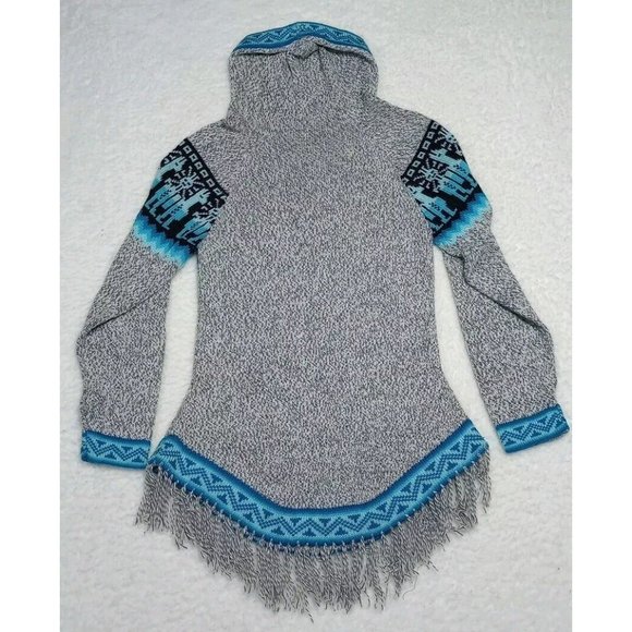 Ecologic Arts 100% Alpaca Wool Sweater Size Large Pullover Turquois/Gray Soft - Picture 3 of 14